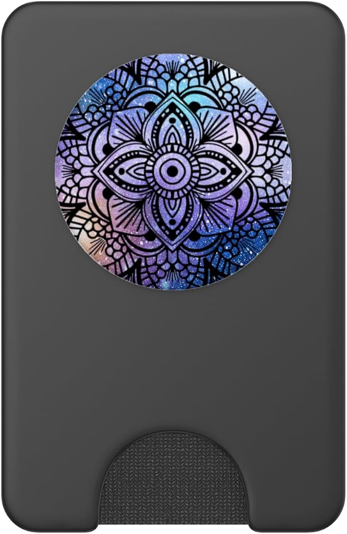 Trendy Purple Teal Flower Mandala Design Background PopSockets PopGrip: Swappable Grip for Phones &amp Tablets