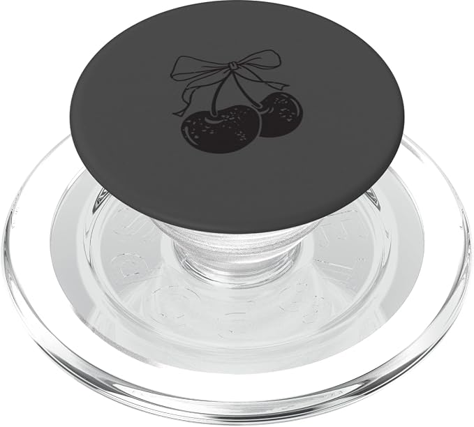 Minimalist Black Cherries with Bow PopSockets PopWallet for MagSafe