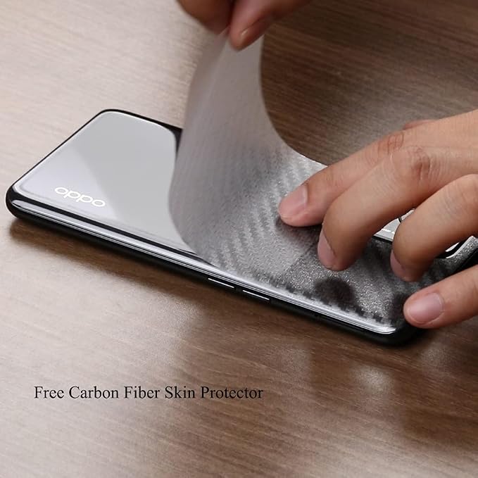Ibywind for Oppo Reno 5/Find X3 Lite 5G Screen Protector2 Pack9H Hardness Tempered Glass and 1Pc Backing Carbon Fiber Film with Alignment FrameFull CoverageBubble FreeFingerprint UnlockScratch