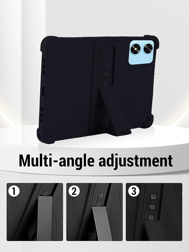 for Frameflow P10_A 10 Inch Android 15 Tablet Protective case ZBAGUG Shockproof Lightweight Silicone Protective Cover with Stand Child-Friendly Protection Easy to Clean Design Black