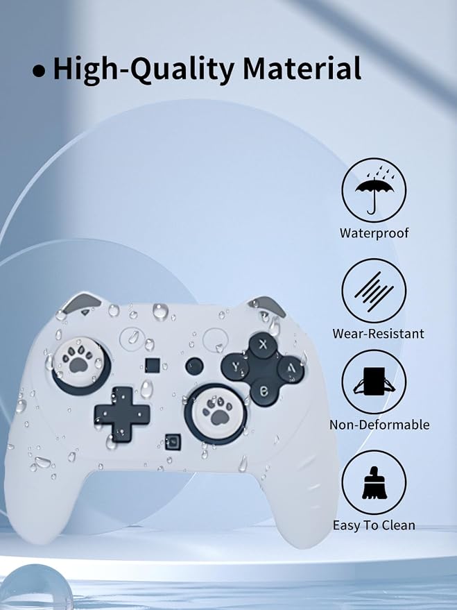 Case for Nintendo Switch 2 Pro ControllerUYRUREL Premium Sillence MaterialShock-Absorbing and Anti Drop Protection Soft Shellwith Stickers and Thumb GripsBlack.