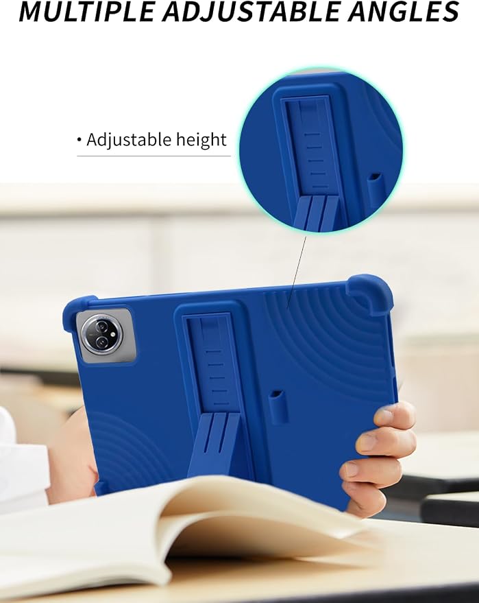Case for Raemond K80 Tablet 10 Inch Android 15WUNIAK Hollow Back DesignHeat Dissipation Shockproof Lightweight Adjustable Kickstand Silicone Shell&ampKids Friendly Soft CaseBlack