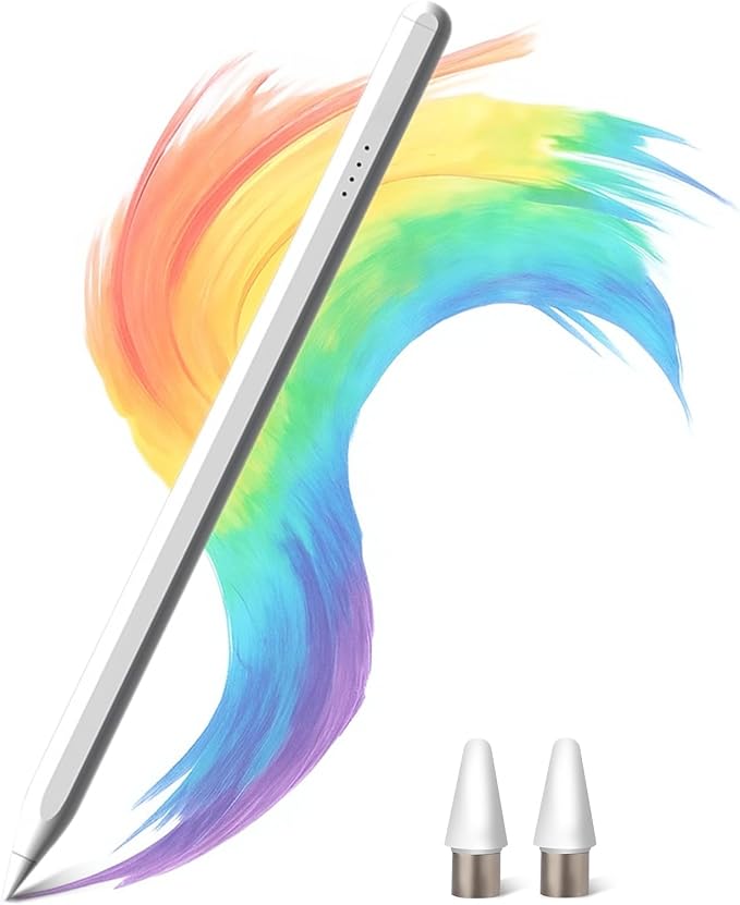 Stylus Pen for iPad 2018-2026 Palm Rejection &amp Tilt Sensitivity Magnetic Attachment4 LED Indicators Compatible with iPad Pro M4/M3/M2 iPad Air M2 iPad 10th Gen iPad mini 6 Black