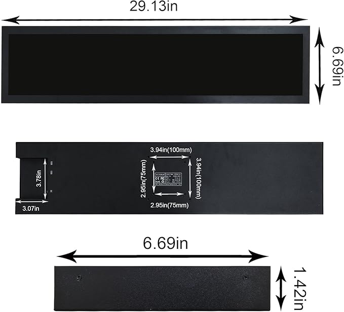 VSDISPLAY 28'' Advertising LCD Monitor 1920x360 IPS Stretched Bar Screen Outdoor High Brightness Support USB Input Auto Copy Autoplay for Supermarket Exhibition Store Advertisement Display
