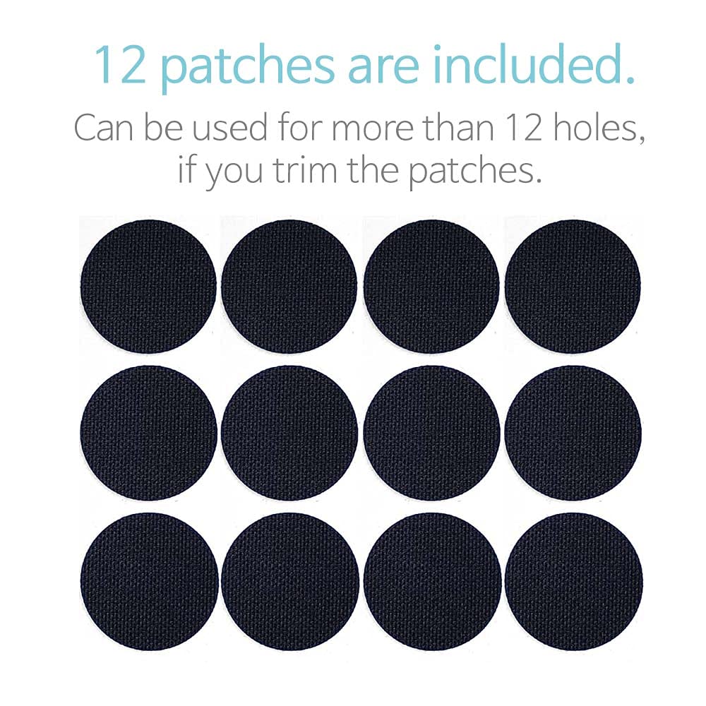 Circle Shape Shoe Hole Prevention Repair Patches/Inserts for 12 Holes (Black)