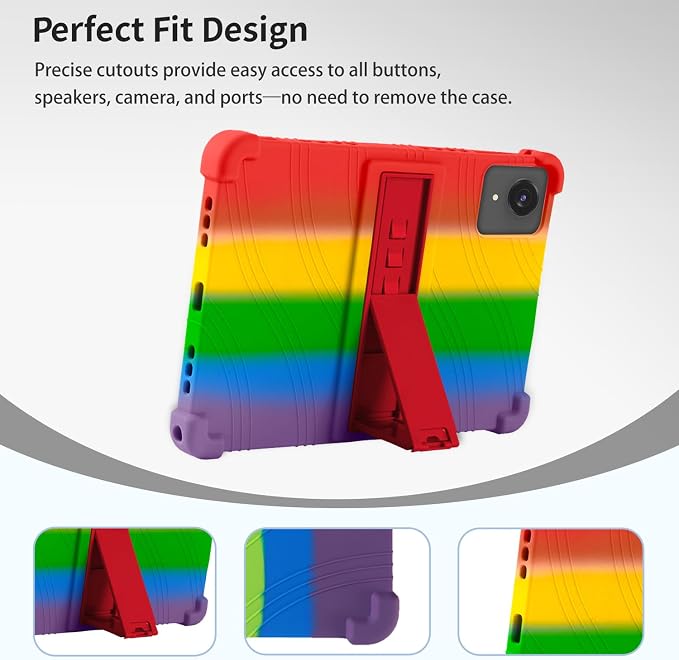 Case for ECOPAD T30 10.1-Inch Tablet – Shockproof Silicone Protective Cover with Kickstand Drop-Resistant Business Style (Black)
