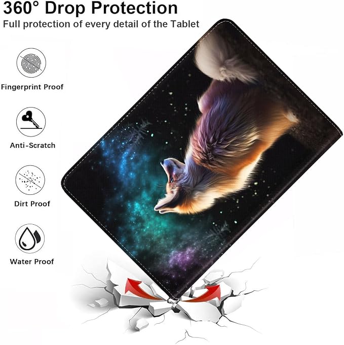 Case for Samsung Galaxy Tab S10 Lite/ S10 FE/ S9 FE 5G 10.9 Inch/ S9 11 Inch - Slim PU Leather Folding Stand Folio Cover with Auto Sleep/Wake - African American Girl