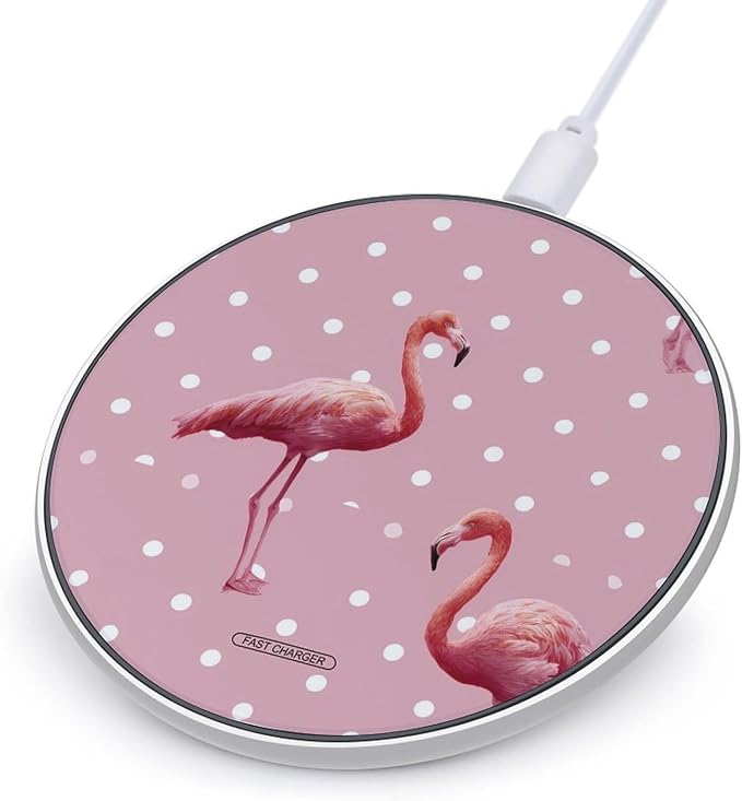 White Dots Flamingo Wireless Charger Portable Charging Pad | LightweightAll Smartphone
