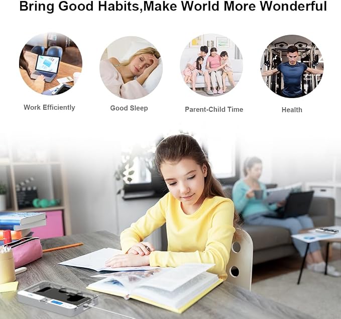 ySky Phone Lock Box with TimerPhone Access Blocker Device for Cell Phones Limits Smartphone Access Reduces Screen Time &amp Improves FocusTimed Jail Locker to Help KidsStudents Adults Focus Bac
