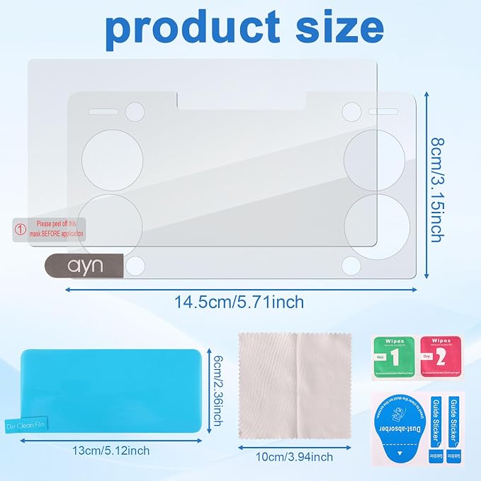 2pcs Screen Protectors for Handheld Console (Upper + Lower Screen) | Glass Dual Display with Anti-Scratch HD Clear &amp Bubble-Free with Cleaning Accessories