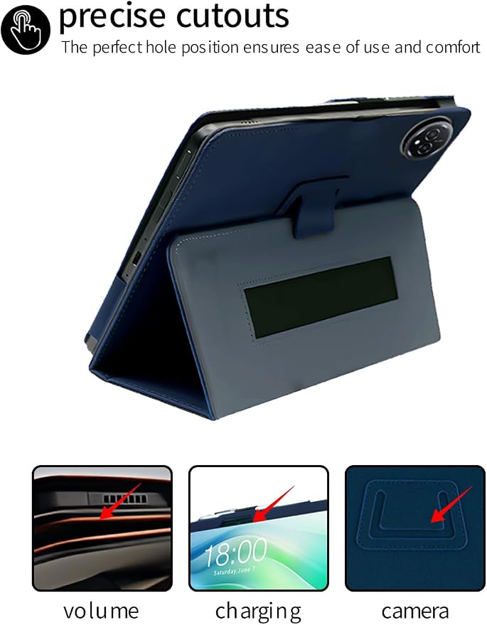 for FEONAL D126 11 Inch Android 14 Tablet CaseFolding Stand Protective Cover with Pencil Holder and Wrist StrapFull Protection Premium PU Scratch Resistant(Black)