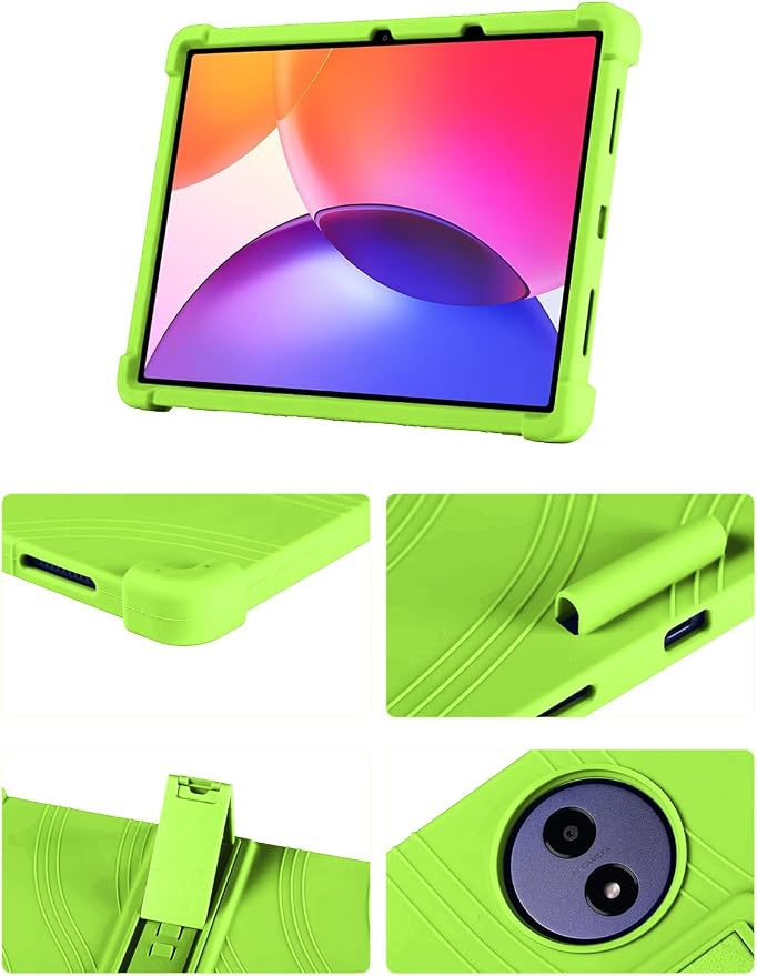 Silicone Case with Kickstand for TCL Tab A1 Plus 12.2 (Model 9445X) Soft Shockproof Protective Cover Stand Tablet Case (Black)