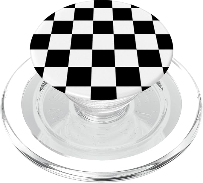 Checkered Black and White Checkerboard Pattern Style PopSockets PopGrip: Swappable Grip for Phones &amp Tablets PopSockets Adhesive PopGrip