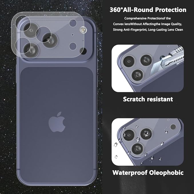 for iPhone 17 Pro Max Back Screen Protector Flexible Film Not Glass with Camera Lens Protector 2+2 Pack Self-Healing Anti Scratch HD Clear Soft TPU Protective Hydrogel Film
