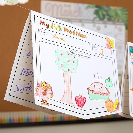 Really Good Stuff Ready-to-Decorate Fall Traditions Pennant Posters - Set of 24