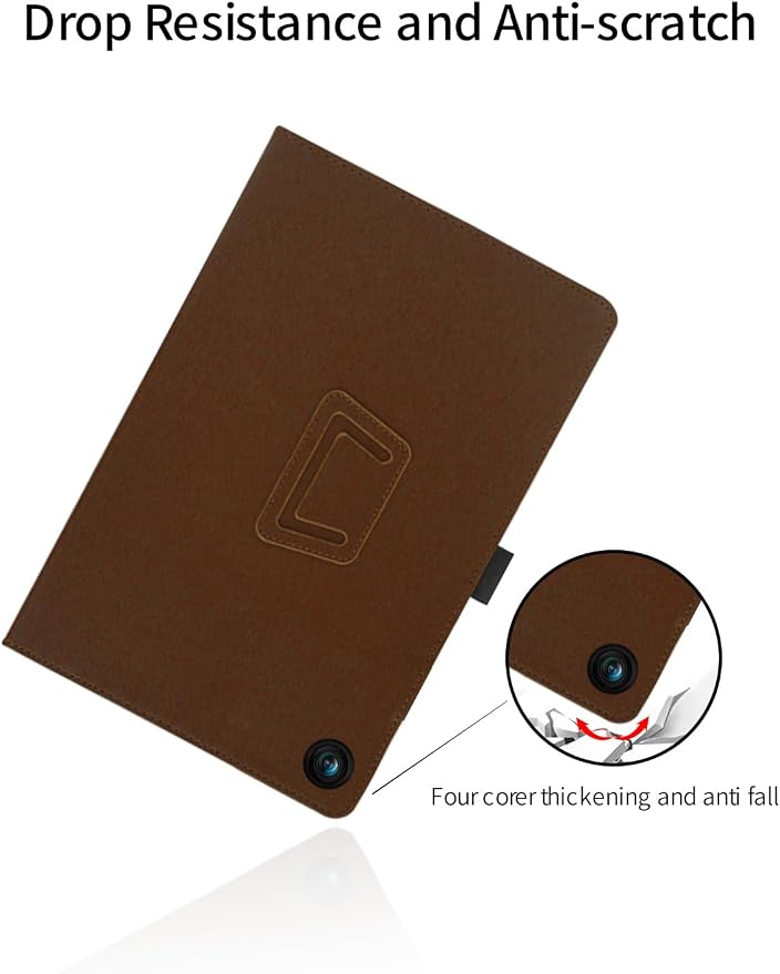 for Lenovo Tab One 8.7 Inch Android Tablet CaseBOVUGAC Folding Stand Protective Cover with Pencil Holder and Wrist StrapFull Protection Premium PUScratch Resistant(Black)