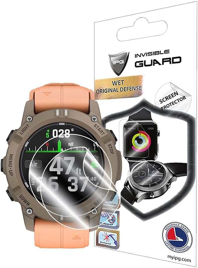 IPG for Garmin Descent Mk1 Hydrogel Screen Protector (2 Units) Invisible HD Clear Film Anti Scratch Guard-Smooth/Self-Healing/Bubble for Mk1