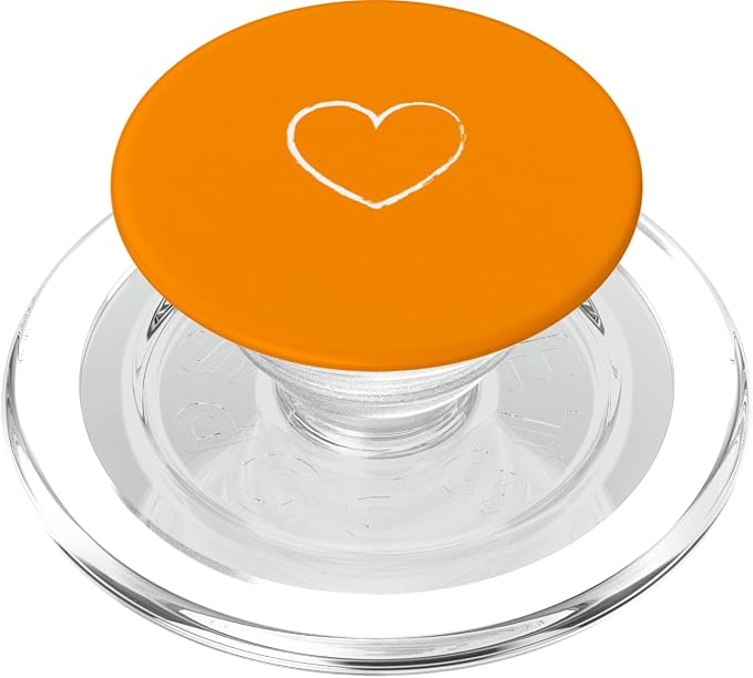 Heart Dark Orange PopSockets Adhesive PopGrip