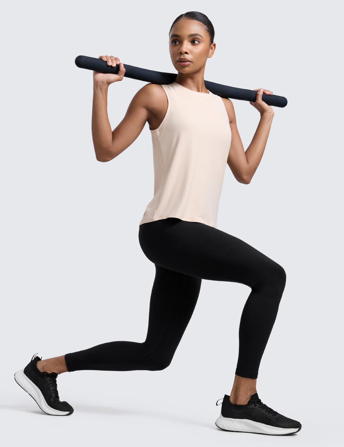 CRZ YOGA Cloudweight Open Back Tank Top White Opal Medium