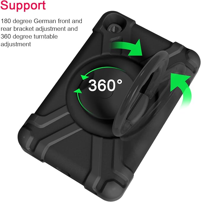 AKABEILA Compatible with Amazon Fire HD 8 2020/2022 Tablet Case，Rugged Kids Case with Stand Lightweight Shockproof Kids Friendly Tablet Cover Black