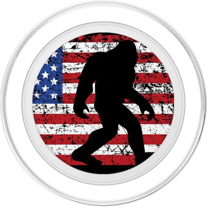 American Flag Bigfoot Black PopSockets Stand for Smartphones and Tablets PopSockets Adhesive PopGrip