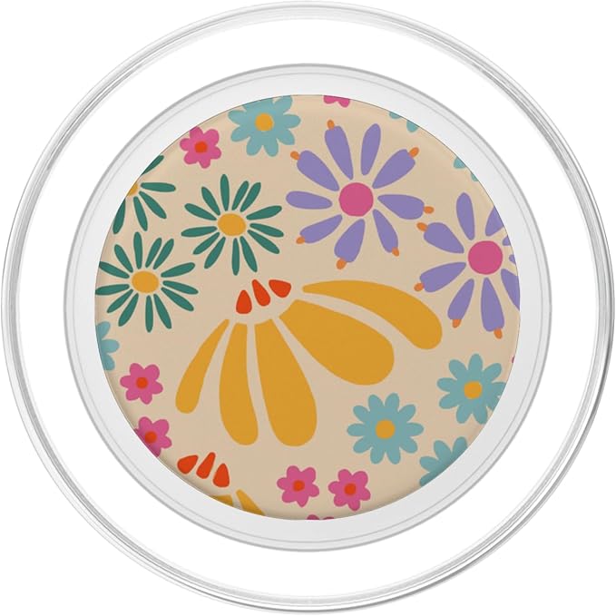 Pastel Floral Pattern Art Flower PopSockets PopGrip for MagSafe