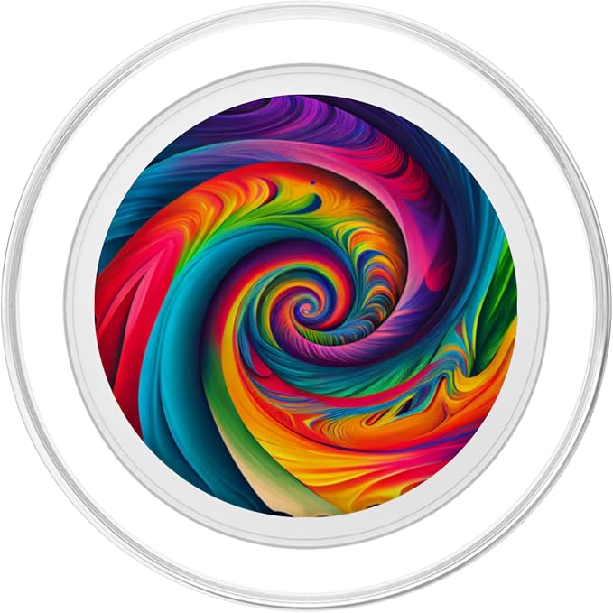 Tie Dye Rainbow Swirl Colorful Illustration PopSockets Adhesive PopGrip