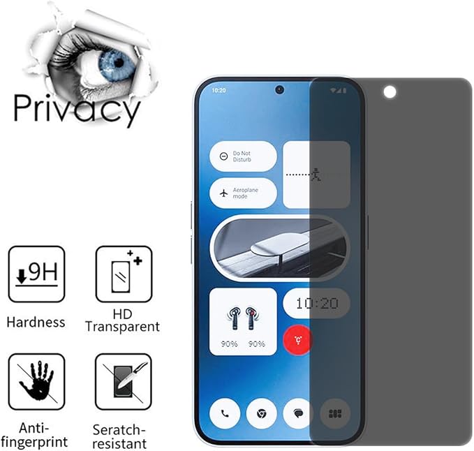 Privacy Screen Protector for Nothing Phone (2a) [2-Pack] Anti-Spy Tempered Glass Anti-Scratch Protective Glass for Nothing Phone 2a 6.7