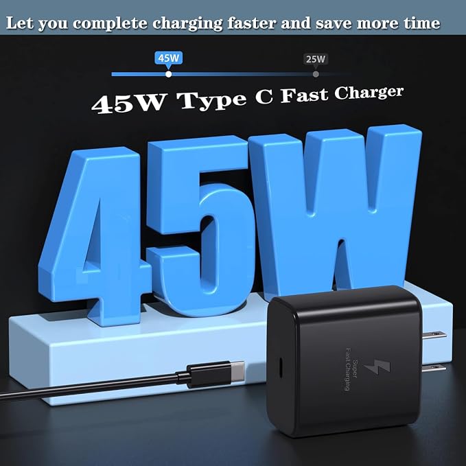 45W Samsung Super Fast Charger Type C to Type C Android Charger Fast USBC Charging Cable 6ft Compatible for Samsung Galaxy S25 ultra S24 S23 S22 S21 S20 S10 S9 A56 A55 A54 A53 A36 A35 A16 A15 A14 A17