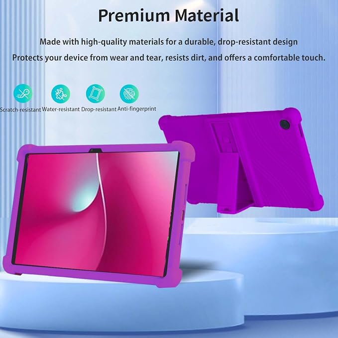 Case for T-Mobile Revvl Tab 2 10.1-InchCompatible with T-Mobile Revvl Tab 2 Android Tablet–Soft Silicone Protective Cover with Kickstand Shockproof Drop-Resistant Business-Style Stand(Black)