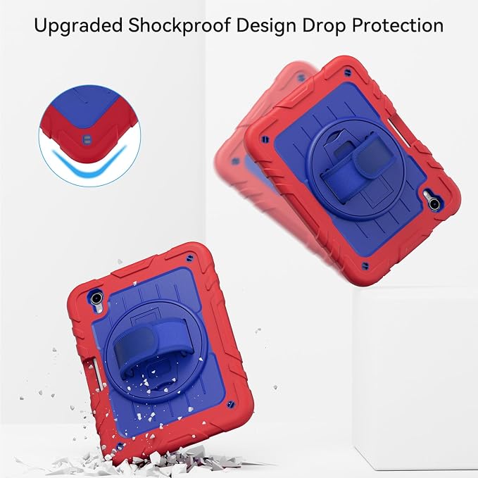 for iPad mini 7 A17 Pro/iPad mini 6 8.3 Inch Case iPad mini 7th/6th Generation Case (2024/2021) with Pencil Holder/Kickstand Hand Strap/Shoulder Strap Black