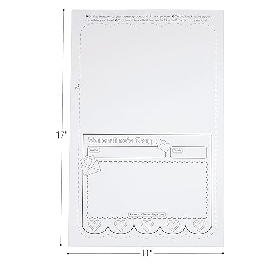 Really Good Stuff Ready-to-Decorate Valentine's Day Pennant Posters - Set of 24
