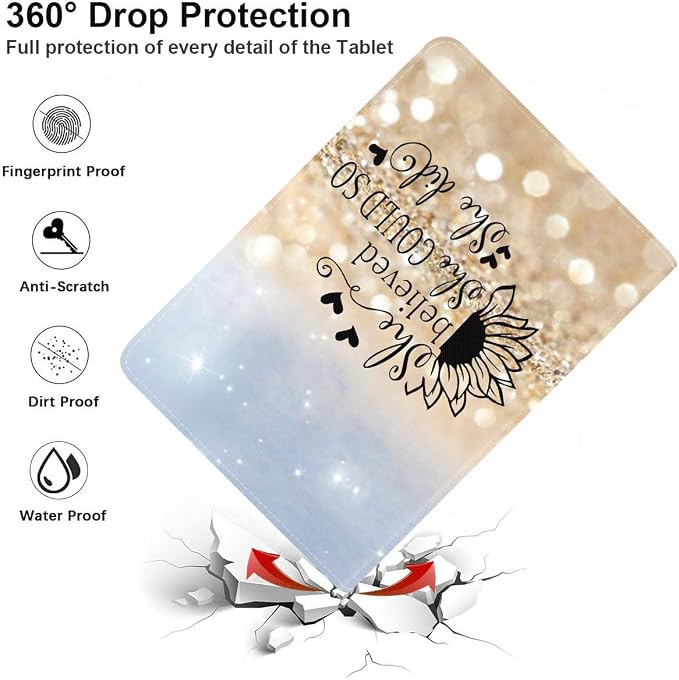 Case for Samsung Galaxy Tab S10 Lite/ S10 FE/ S9 FE 5G 10.9 Inch/ S9 11 Inch - Slim PU Leather Folding Stand Folio Cover with Auto Sleep/Wake American Flag &amp Bullets