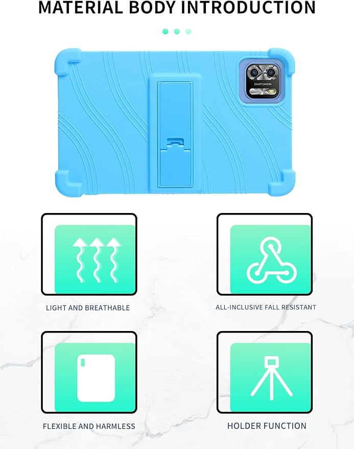 Case for PRITOM B8/PRITOM L8/VASOUN Tab8 Tablet 8 Inch- Soft Silicone Shock Proof Lightweight Stand Rubber Shell Protective CoverKids Friendly Soft Silicone Adjustable Stand CoverBlack