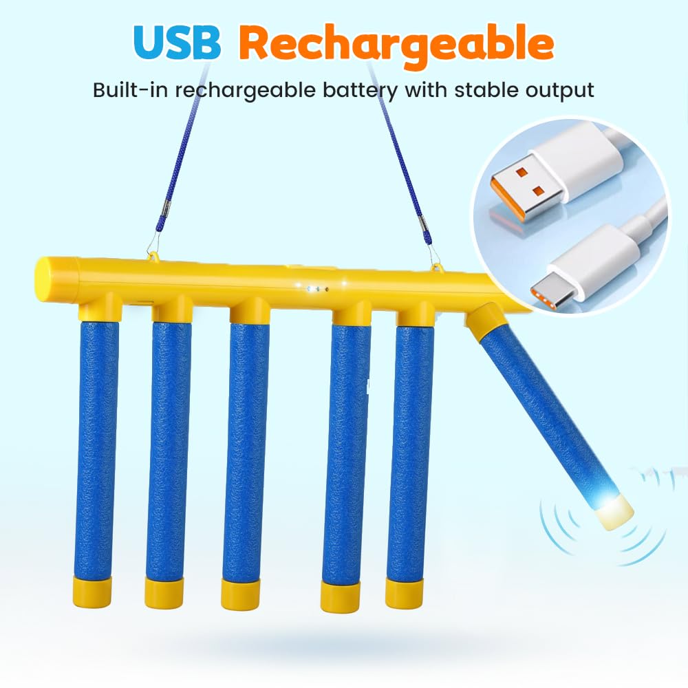 Jurfest Reflective Drop Stick Challenge Game, Hand Eye Coordination Reflex Training Toy, 3 Adjustable Speed Modes, Catching Sticks Game (Yellow)