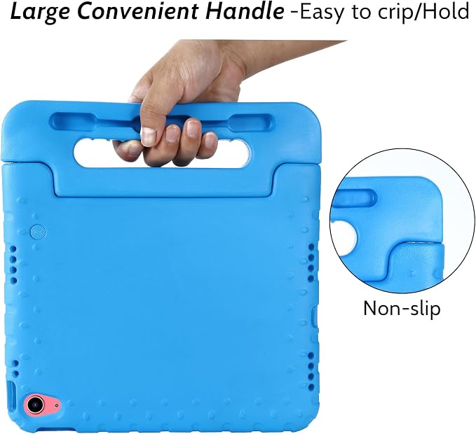 Dteck Kids Case for iPad 10.2 - Shockproof Rugged EVA Handle Stand Child Proof Case for iPad 9/8/7 Generation Black