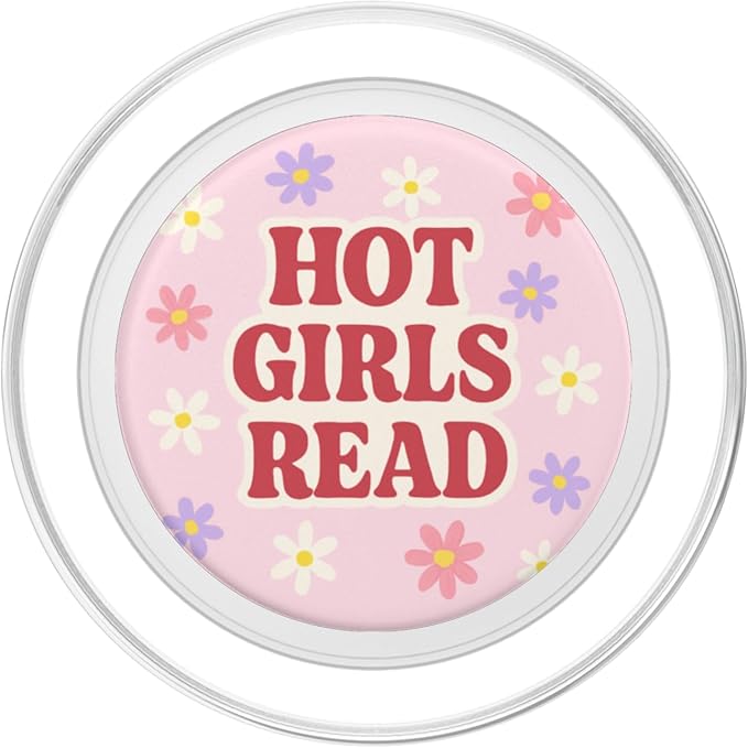 Hot Girls Read Pink Library Design PopSockets PopGrip for MagSafe