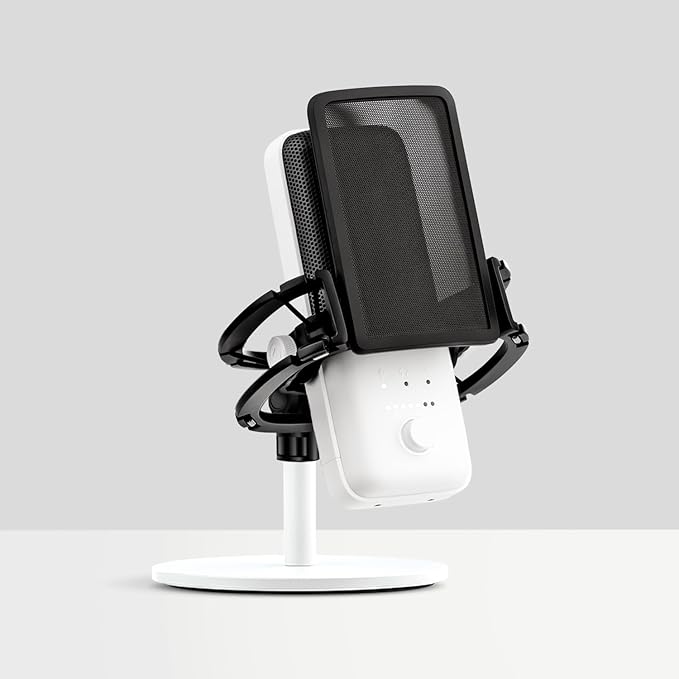 Elgato Wave:3 White Kit - Premium Studio Quality USB Condenser Microphone with Shock Mount and Pop Filter, for Streaming, Podcast, Gaming and Home Office, Free Mixer Software, Plug & Play for Mac, PC