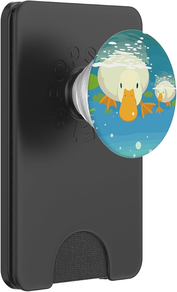 Blue Duck Pond Cartoon PopSockets Adhesive PopGrip