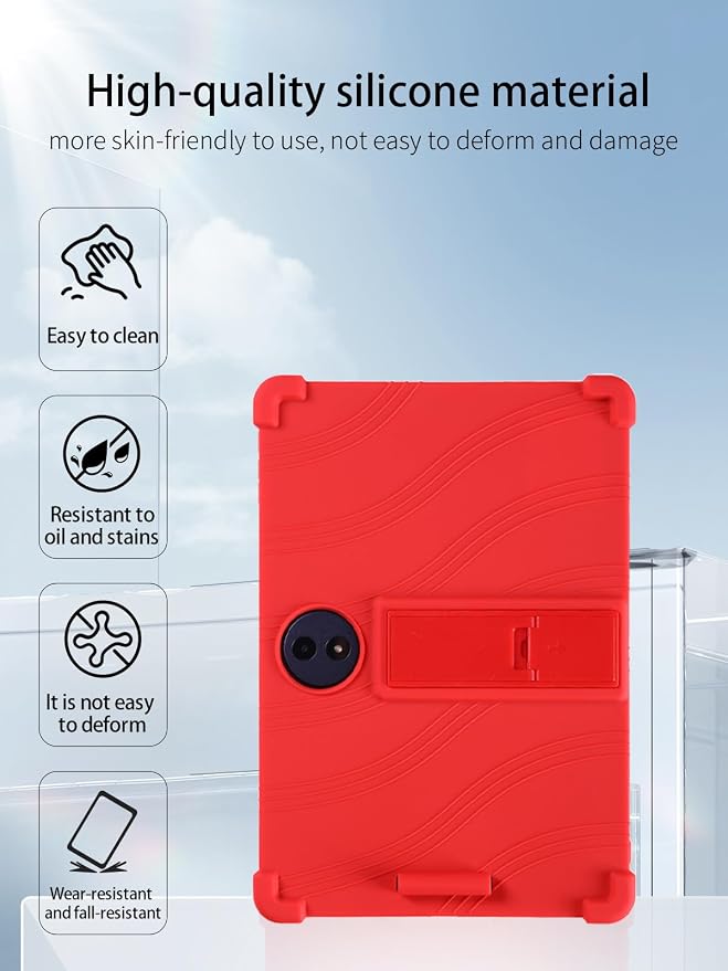 for TCL TAB A1 Plus Android 16 Tablet12.2 2.4K Ultra Clear Display Tablet Model CaseUYRUREL Soft Silicone Adjustable Stand Cover Lightweight Kids FriendlyBlack.