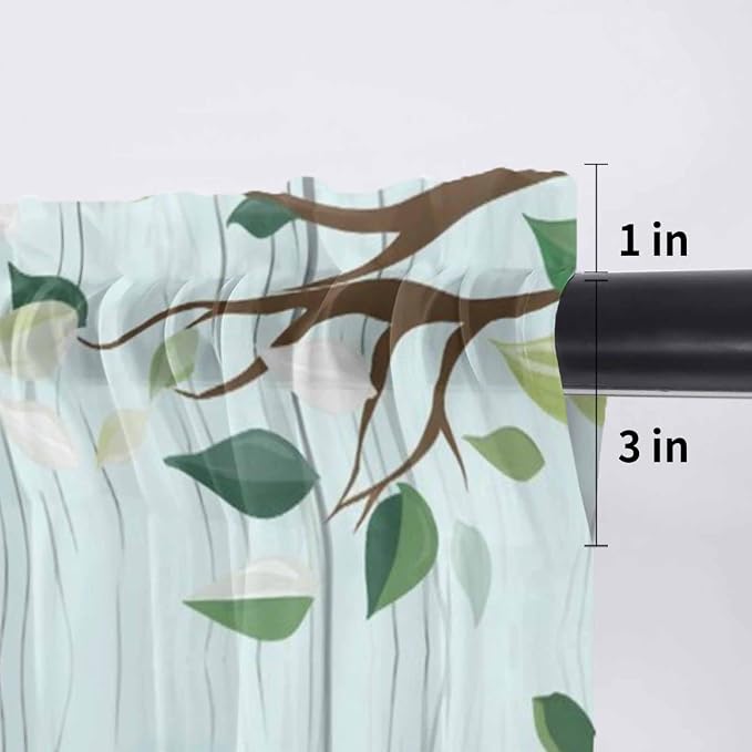 Easter Sheer Valances for Windows 42"x12", Light Filtering Kitchen Curtains