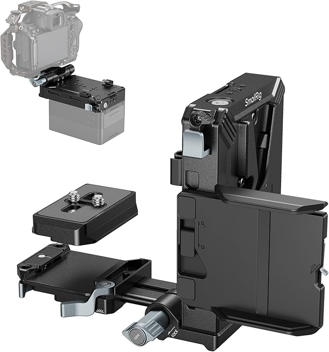 SMALLRIG Upgraded V Mount Battery Plate Kit, w/ QR Plate for Arca, LCD Screen Protector & Cable Clips, D-Tap & USB-C Supply, All-in One Camera Video Rig for Mirrorless/DSLR, for NEEWER V Mount Battery