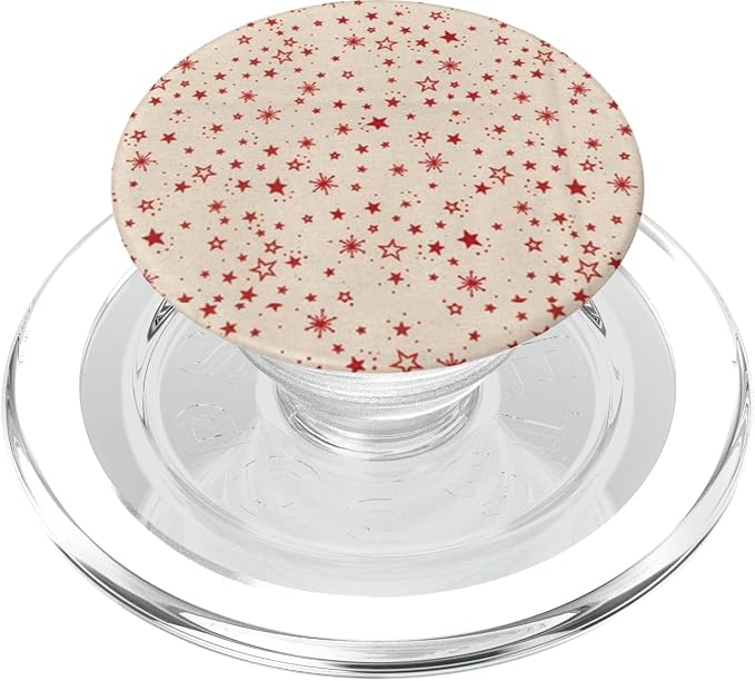 Red Beige Star Pattern PopSockets Adhesive PopGrip