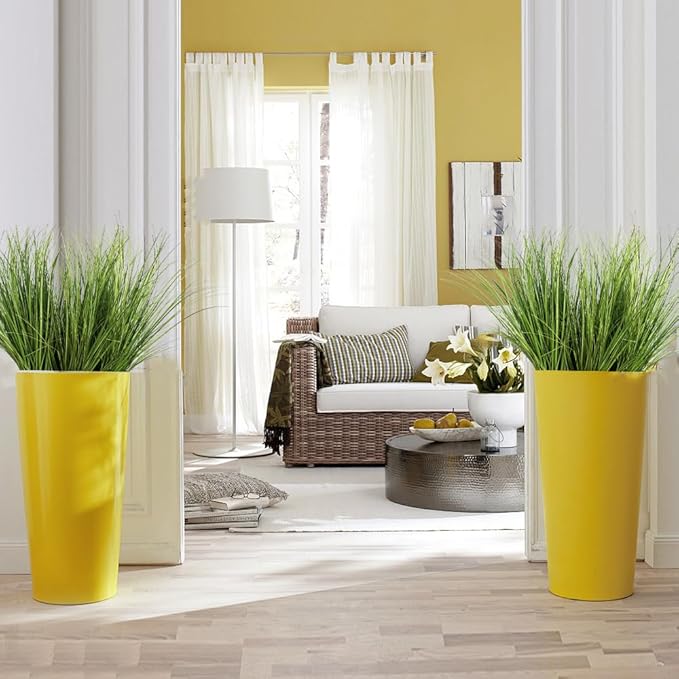 Melorca&Guilla Artificial Plants 6PCS 25.5“ Fake Tall Onion Grass,Faux Grass Plant,Artificial Greenery Shrubs Bushes for Garden Porch Window Box Shop Office Home Décor
