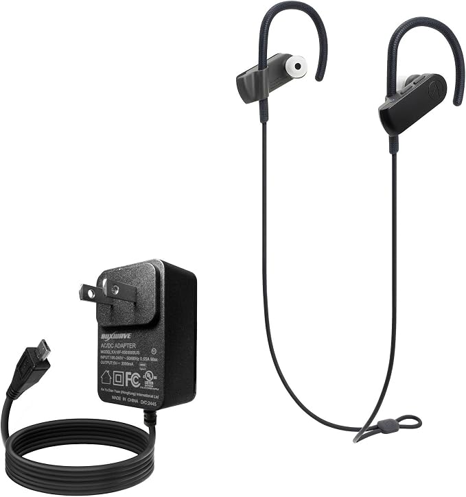 BoxWave Charger Compatible with Audio-Technica ATH-SPORT50BT - Wall Charger Direct (15W) Rapid Charge Your Device with Built-in 3ft Cable