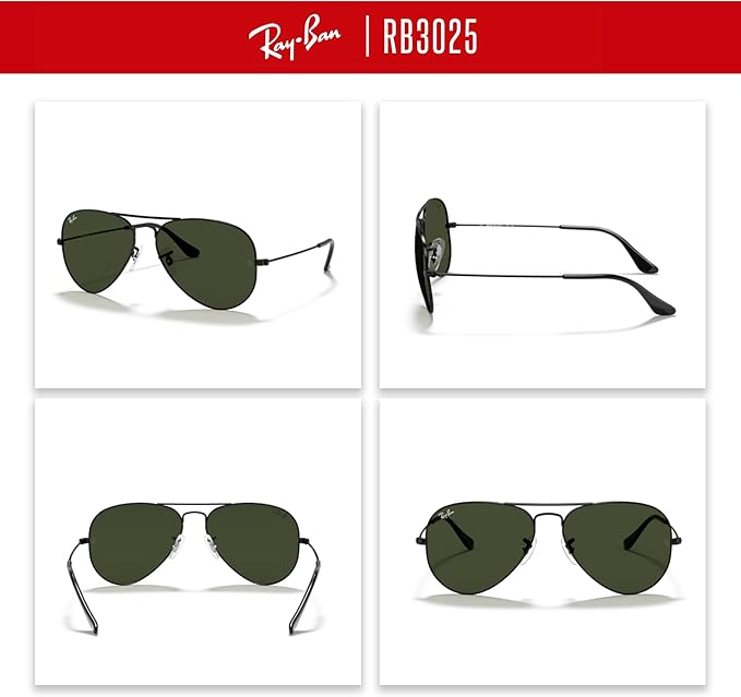Ray-Ban RB3025 Metal Aviator Sunglasses For Men For Women +BUNDLE with ACCESSORY EYEWEAR KIT