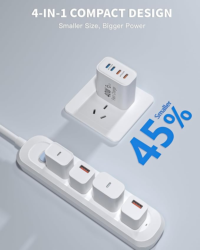 iPhone Charger Fast Charging for iPhone 17 16 152Pack 4Port USB C Charging | [Apple MFi Certified]40W Apple Fast USB C Charger Block with 6FT Woven USBC Cable for iPhone 17 Pro Max/Air/17 Pro/16/15i