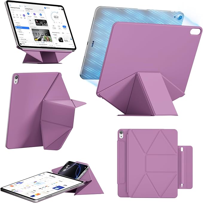 Dynamic Folio Magnetic Case for iPad A16 11th/10th Gen 11/10.9 inch | Removable Cover with 20+ Multi-Angle Stand Strong Attachment| Detachable Clasp| Ultra Thin| Auto Wake/Sleep Black