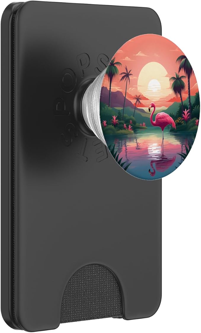 Pink Flamingo Lake Sunset PopSockets Adhesive PopGrip