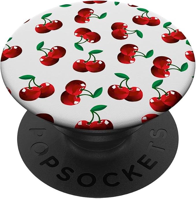 Cherry Pattern on White PopSockets Adhesive PopGrip